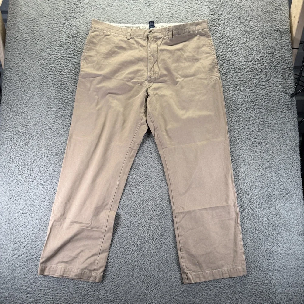 Chaps Pant Men 40x30 Beige Cotton Chino Straight Preppy Business Career Academia